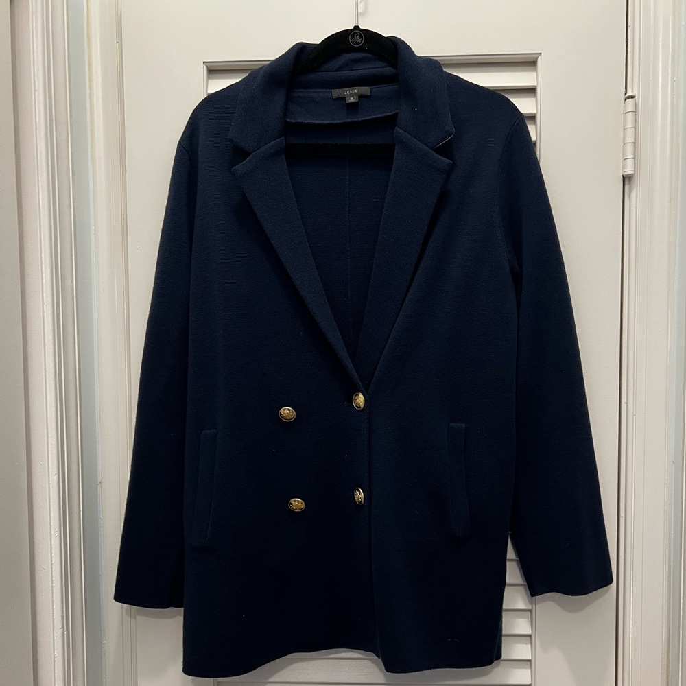 Navy JCrew Swsater Blazer
